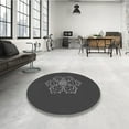 thumbnail image 4 of Ahgly Company Machine Washable Indoor Square Transitional Charcoal Black Area Rugs, 5' Square, 4 of 7