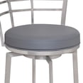 thumbnail image 4 of Home Square Curved Metal Back Height Barstool in Silver and Gray - Set of 3, 4 of 4