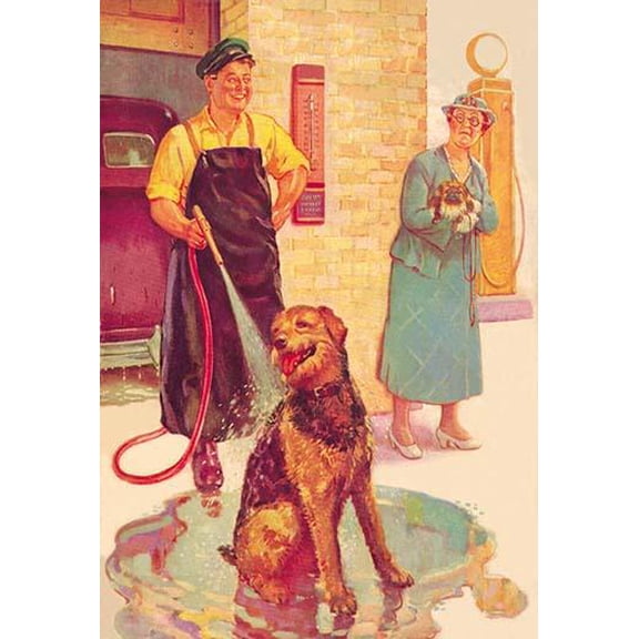 Dog Wash Museum quality giclee print canvas wrap(20" x 30")