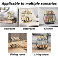 thumbnail image 5 of 2 Tier Bathroom Countertop Organizer, Metal Cosmetic Organizer and Storage, Make up Counter Shelf Perfume Holder Rack Cosmetic Display Tray for Bathroom, Gold, 5 of 5