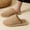 Khaki, variant on Womens Comfy House Slippers Winter Trendy cUTE Solid Color Warm Flat Closed Toe Cotton Slipper for Indoor and Outdoor White 7.5