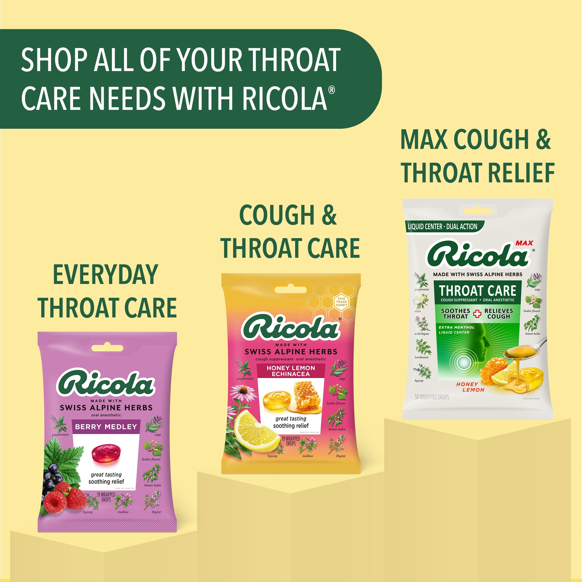 Ricola Sugar Free Lemon Mint 2-Pack 18ct Box