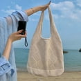 thumbnail image 4 of Crochet Tote Bag Boho Bag for Women, Lightweight Summer Mesh Beach Large Capacity Crossbody Handbag,Beige,Vacation Bag, 4 of 7