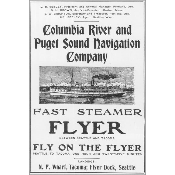 24"x36" Gallery Poster, steamboat Flyer steamship between 1891 and 1911