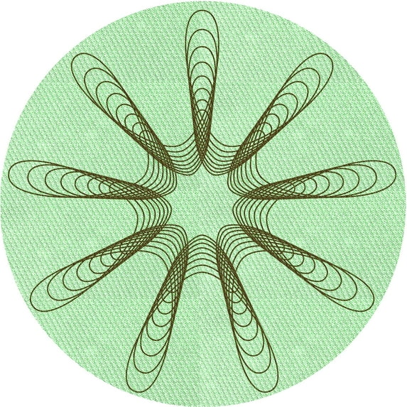 Ahgly Company Indoor Round Patterned Mint Green Area Rugs, 4' Round