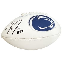 Pat Freiermuth Autographed Penn State Nittany Lions White Logo Football Beckett BAS 191170