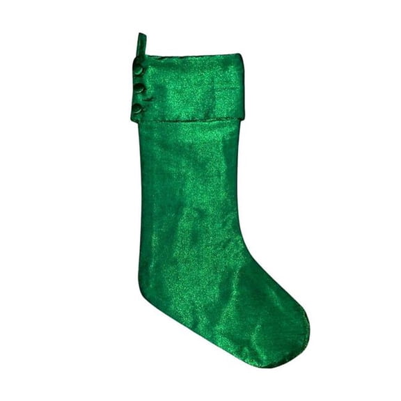 Vickerman QTX24020 8 x 19 in. Metallic Christmas Stocking, Green