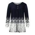 thumbnail image 5 of Lenago Plus Size Tops for Women Casual Long Sleeve Open Button Round Neck Loose Fit Pleated Tunic Tops Blouses Shirt, 5 of 5