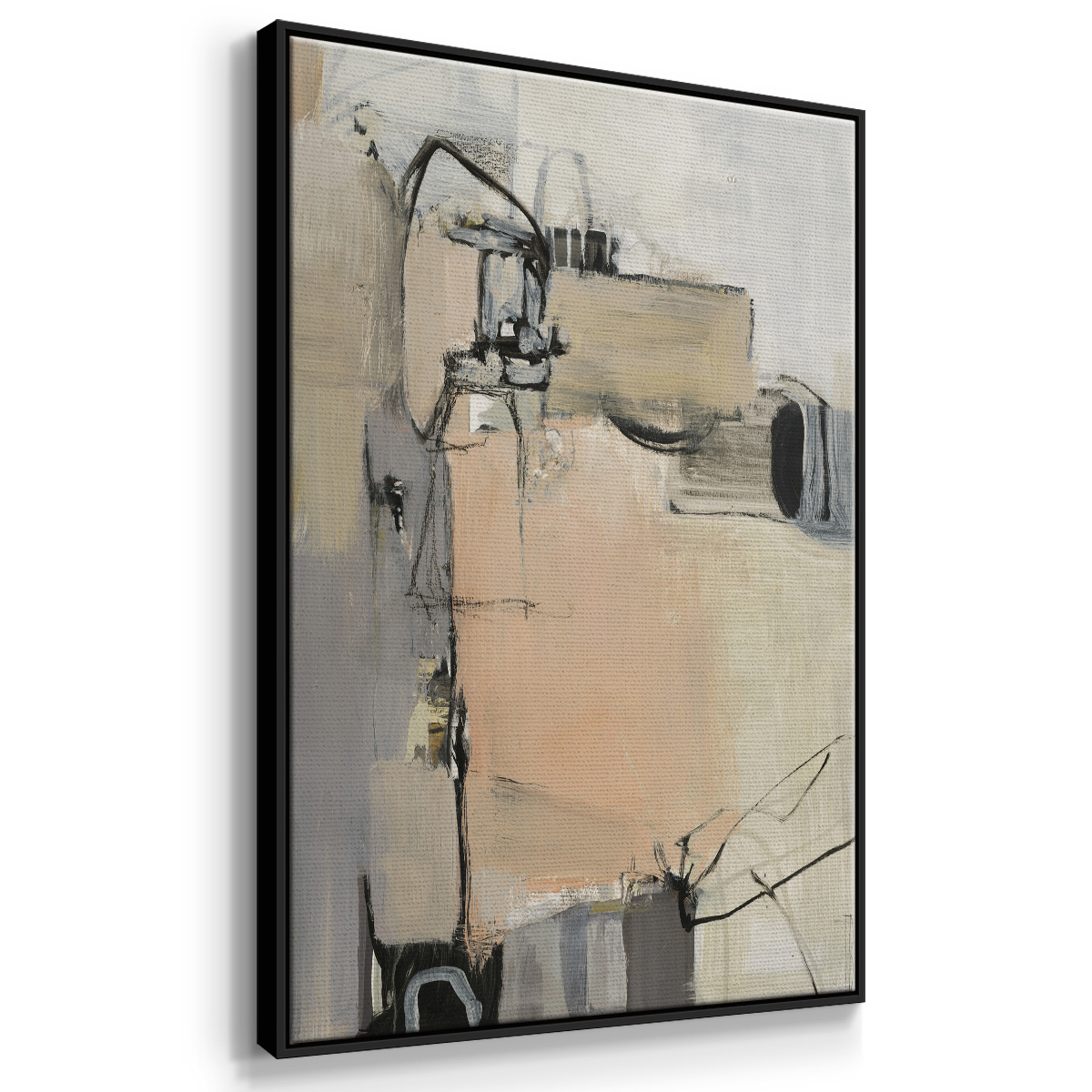 Sandstone Framed Premium Gallery Wrapped Canvas - Ready to Hang - 25 x 37 - Black Floating Frame