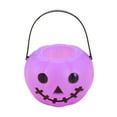 thumbnail image 2 of Halloween Pumpkin Bucket Candy Bucket Holder Gift Basket, Reusable Halloween Supplies Favors for Home Decoration Holiday Gift Violet, 2 of 9