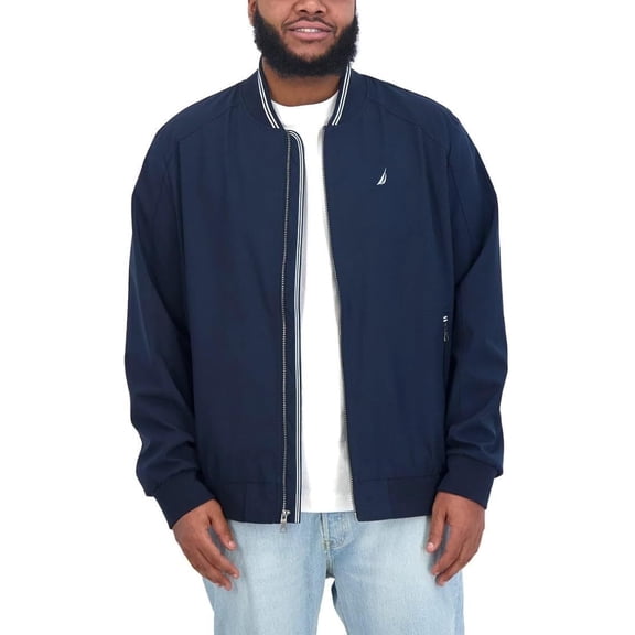 Nautica Men’s Lightweight Bomber Jacket (Beige,XX-Large)