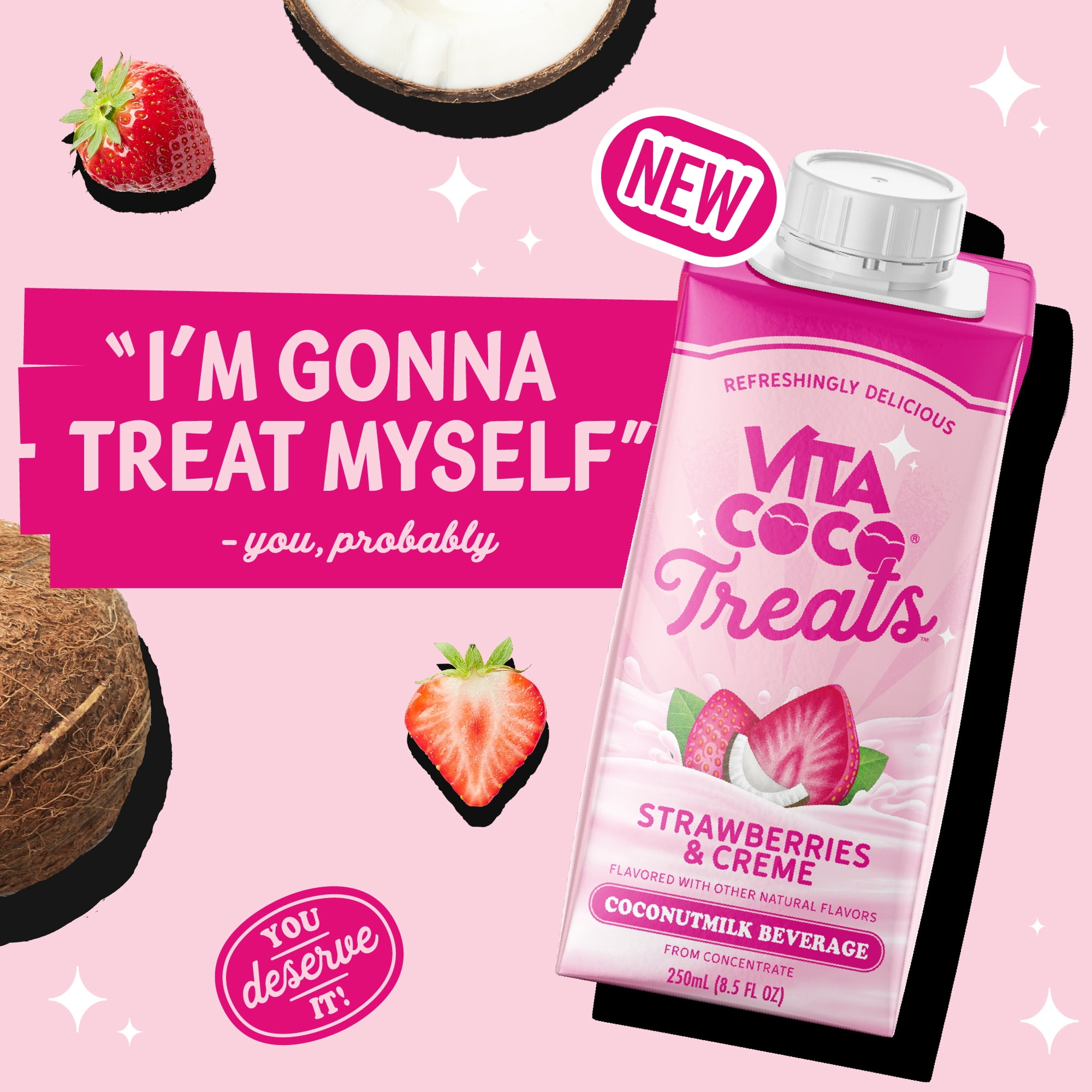 Vita Coco Treats Minis Strawberries & Creme Coconut Milk Drink - 250mL