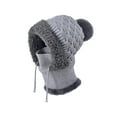 thumbnail image 3 of Knitted Hat For Women In Autumn And Winter With Thickened Ear Wool Hat Outdoor Cold Big Head Suitable For Warm Hats Scarf Gloves Boys Scarf Hat Gloves Set Women Gloves Scarf Set for Girls Hat Gloves, 3 of 3