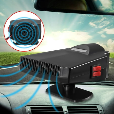 Cig Lighter Plug Portable Car Heater, 60 Seconds Fast Heating Quickly Cooling Fan 12V 200 W Auto Defogger Defroster Plug in Cig Lighter with 360° Rotating Base ()