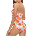 thumbnail image 5 of RELLECIGA Women's Twist Front Ruched One Piece Swimwear Bandeau Strapless Swimsuit Tummy Control One piece Bathing Suit, 5 of 8