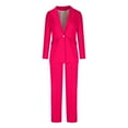 thumbnail image 6 of Tauxra Women's Solid Color Elegant Blazer Set,Long Sleeve Lapel Commuting Suit, 6 of 8