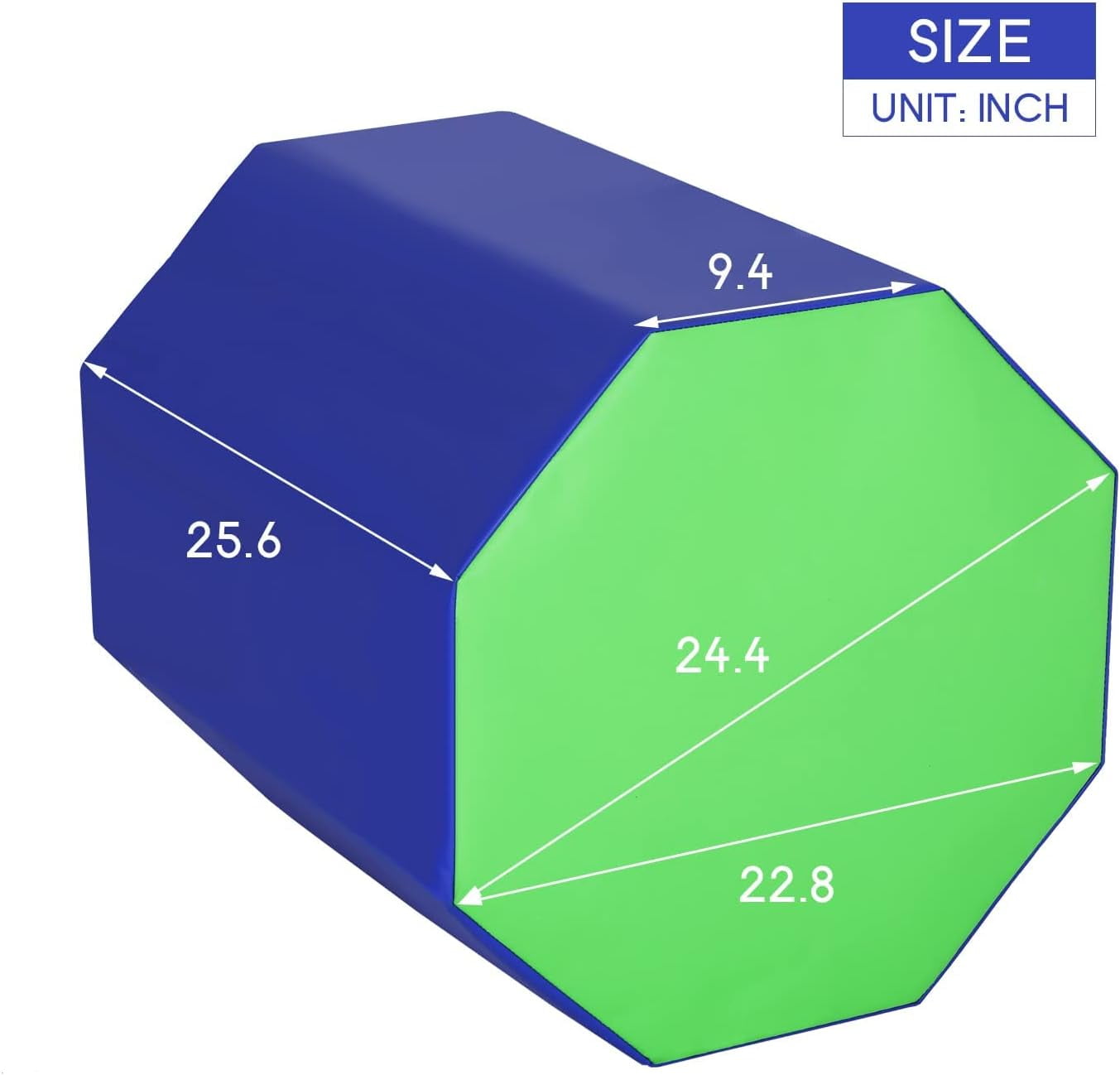 YRLLENSDAN Octagon Tumbler Octagon Mat Gymnastics 24.4" x 25.6" Gymnastic Equipment Mat Tumbling Mats for Gymnastics Gym Fitness Home, Blue