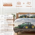 thumbnail image 6 of 3 Piece Farm Tractor Duvet Cover Set Twin Size,Microfiber Comforter/Quilt Cover with Corner Ties and 2 Pillowcases,Green Truck Country Rustic Field Harvester All Season Bedding with Zipper Closure, 6 of 8