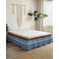 thumbnail image 2 of Blue Brown Flowers Wrap Around Bed Skirts for King Bed 18" Drop, Bed Skirt with Adjustable Elastic Belt Dust Ruffle Bed Valance for Bedroom Hotel Luxury Classic Botanical Art Elegant Bed Frame Cover, 2 of 7
