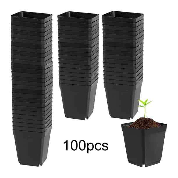 Macetas cuadradas para , maceta para iniciar plántulas, contenedor para plantas con orificios de drenaje, juego de macetas para plantas de Estilo A