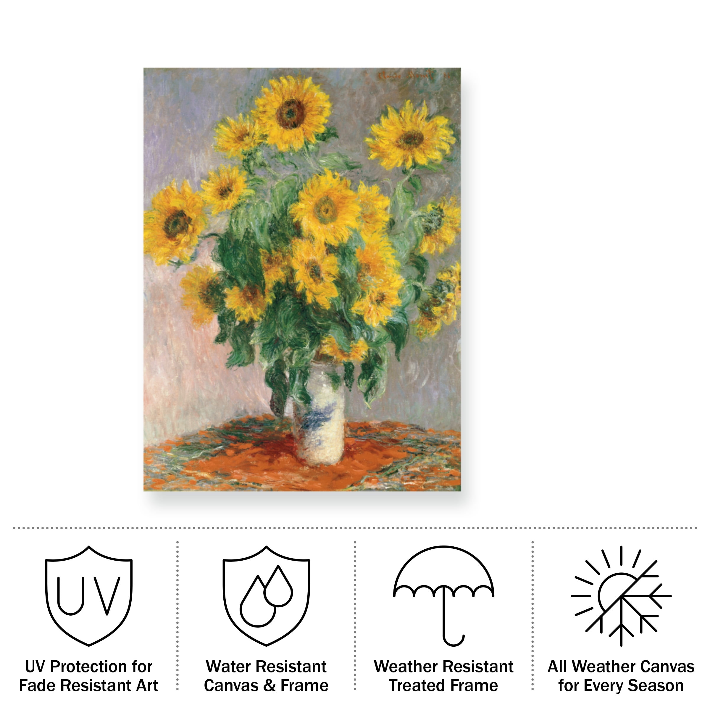 Claude Monet 'Sunflowers' Outdoor All-Weather Wall Decor