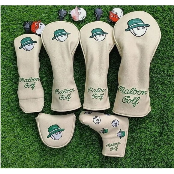 Protect Clubs Headcover, Soft Flocking Inner Lining Waterproof Cover for Putter, Mallet Putter, Driver, Fairway Wood, Hybrid Ut, Malbon Golf Club Headcovers, Magnetic Closure