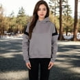 thumbnail image 2 of Women's Oversized Hoodie with Contrast Shoulder Stripes, 2 of 6