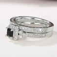 thumbnail image 4 of PERITANG 2pcs His and Hers Wedding Ring Sets Couples Engagement Rings Women and Men 925 Sterling Silver AAA Cubic Zirconia New Shiny, 4 of 7