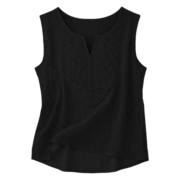 1 PC Loose Tank Tops for Women Cotton Linen V-Neck Sleeveless Loose Fit Shirt-Style Tank Top Sleeveless Tops for Women