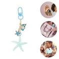 thumbnail image 3 of Unique Bargains 1 Pc Stylish Starfish Mermaid Handbag Charm Bag Accessories 4.45″ Light Blue, 3 of 5