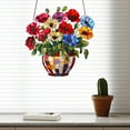 thumbnail image 3 of Vggrvlo Stained Glass Window Hanging Colourful Flowers Suncatcher Housewarming Gift for Mom, Grandma for Christmas Tree Decoration, Birthday Gift for Mom, 3 of 6
