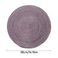 thumbnail image 2 of CMYYNNA Round Placemats 1pcs Woven Braided Kitchen Table Placemats 15 inch Round Place Mats Washable Table Mats Indoor Outdoor,Purple, 2 of 2