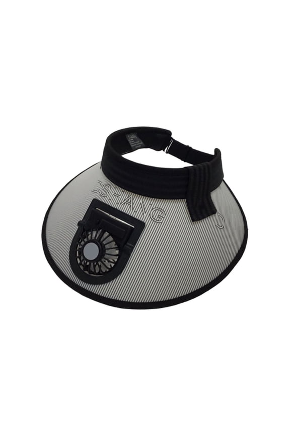 USB Rechargeable Cooling Fan Sun Hat Wide Brim Breathable Outdoor Sports Hat Adjustable Headband Triple-Speed Ventilation System Gardening Running Sun Protection Gear(Black)