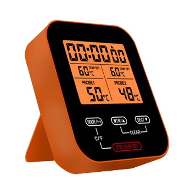 Digital Meat Thermometer Instant Read Professional Digital Instant Read Meat Thermometer, Bbq Grill Food Thermometer with 2 Probes Alarm, Instant Read Thermometer for Cooking