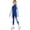 Blue, variant on Kids Girls Fleece Ice Training Suit Figure Skating Top and Tights Leggings Pants Set Black 10