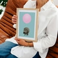 thumbnail image 5 of Hippo Balloon Ride - Digital Art Humor Animal Surrealism Whimsical Modern Art Illustration Pop Art Unframed Wall Art Print 5 x 7 inches, 5 of 16