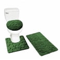 thumbnail image 4 of HUNTER 3-Piece Rock Memory Foam Bathroom Mat Set, Flannel Embossed Rug 19"x 30", Contour Mat 19"x19", and Toilet Lid Cover 19"x19" with Non-Skid Rubber Back, 4 of 5