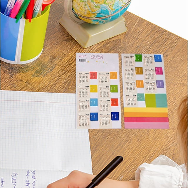Cqxid Stickers Under $5 10 Packs Of 2023 To 2024 Year Calendar Index Stickers Diary Handbook Classification Label Stickers 1 Pack 2 Sheets