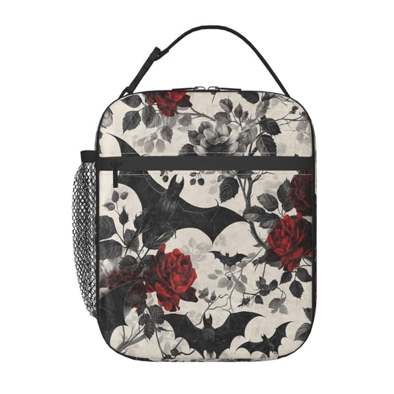 Gothic Floral Lunch Bag Portable Thermal Lunch Box for Men and Women