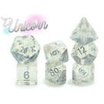 thumbnail image 3 of Gate Keeper Games and Dice: Holographic Dice: Unicorn - 7pc Set, Transparent, Holographic Glitter Swirl, 7 Resin Dice for Role Playing Games, 3 of 7