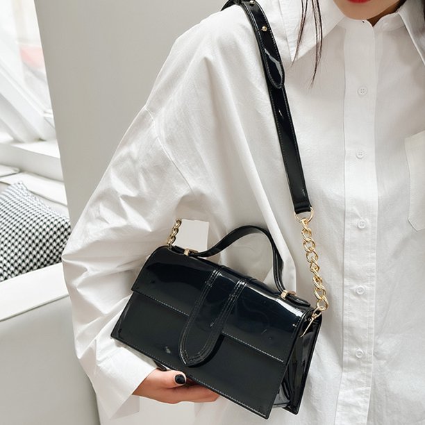 Bolso casual para mujer con correa ajustable, bolso de gelatina de color sólido, bolso de playa de verano