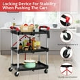 thumbnail image 6 of EastVita Portable Folding Service Cart Fold up Rolling Cart 3 Tier Collapsible Push Cart Foldable Utility Carts for Office, Warehouse, and Home, 56 Lbs Load Capacity Per Shelf, 6 of 10