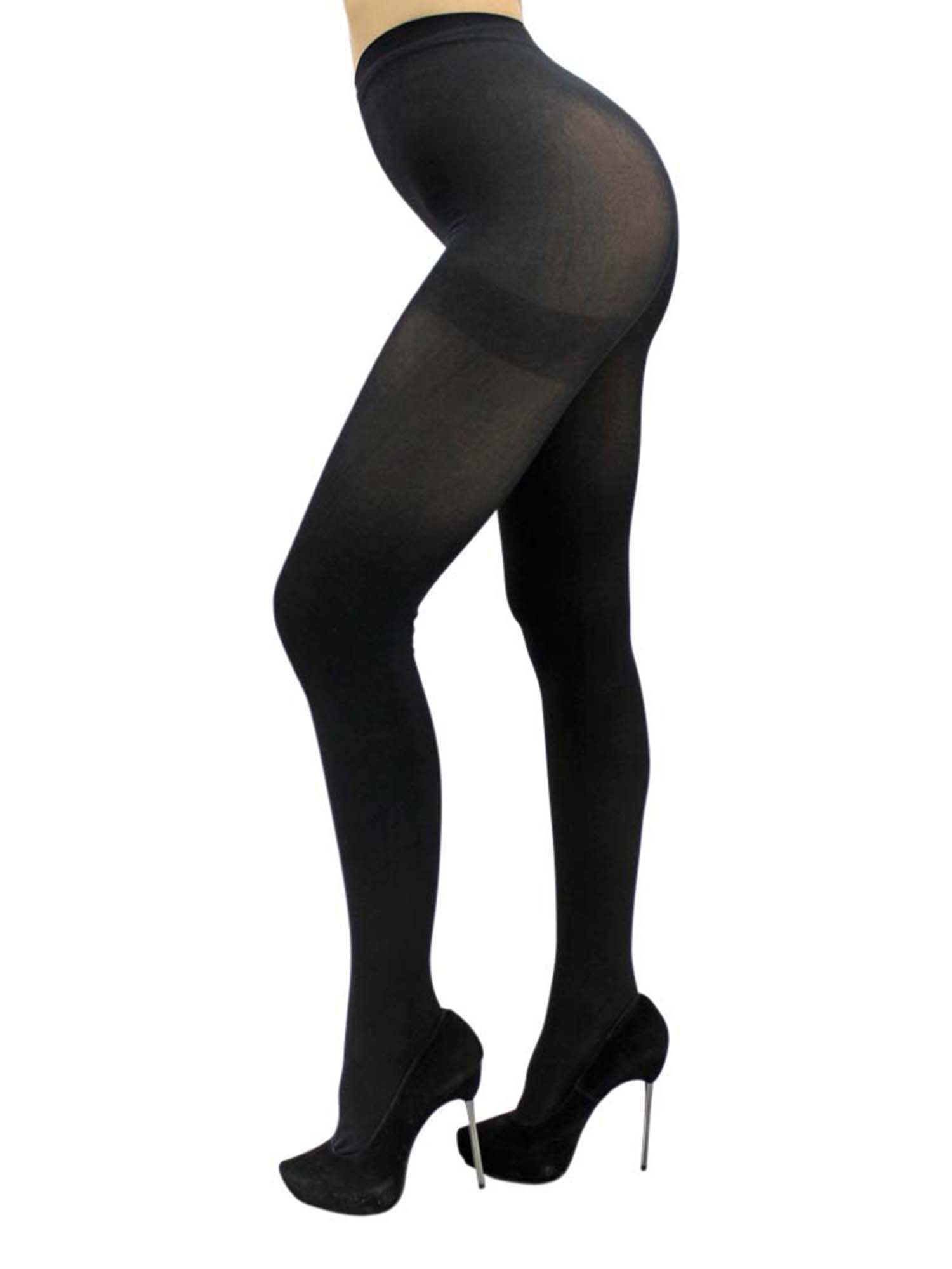 Opaque Black Stretchy Pantyhose Tights - image 2 of 3