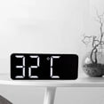 thumbnail image 4 of Reloj despertador de escritorio LED digital con pantalla grande y función de repetición para uso al lado Negro reflejado, 4 of 9