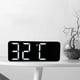 thumbnail image 4 of Reloj despertador digital LED de escritorio con batería para sala de estar Negro reflejado, 4 of 9