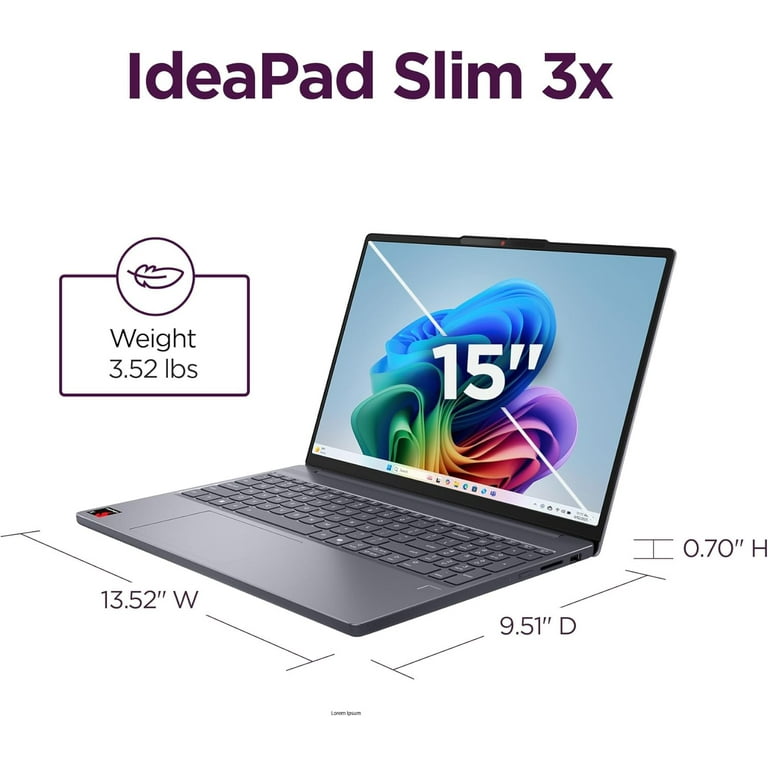 Lenovo IdeaPad Slim 3 Copilot+ PC 15.3” WUXGA Touchscreen Laptop