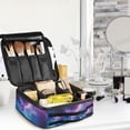 thumbnail image 5 of FORMRS Travel Makeup Bag Large Capacity Train Case Cosmetic Organizer with Adjustable Dividers, Galaxy Pattern, 5 of 8