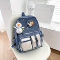 thumbnail image 1 of Colgante De Pato Mochila Preppy De Gran Capacidad Con Múltiples Bolsillos, Mochila Escolar De Nylon Duradera Y Ligera, Bolsa De Viaje Kawaii Para El Trabajo Diario, 1 of 4