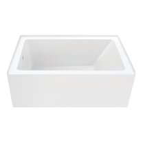 Aqua Eden VTAP5436L22 54-Inch Acrylic Rectangular 3-Wall Alcove Tub, Left Hand Drain in Glossy White