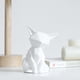 thumbnail image 3 of Figura geométrica de zorro de cerámica, estatuas modernas abstractas talladas a mano, escultura animal Blanco S, 3 of 9